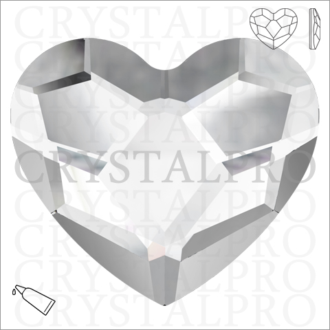 スワロフスキー #2808 Heart Flat Back クリスタル