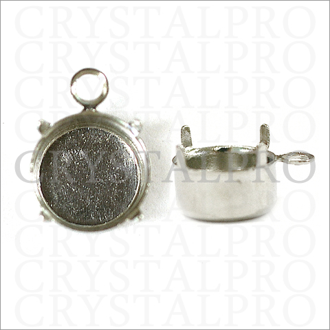 カン付き石座 スワロフスキー #1028/1088 SS39対応金具 シルバー