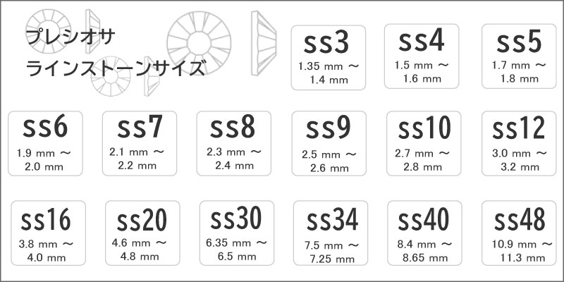 ラインストーンサイズ